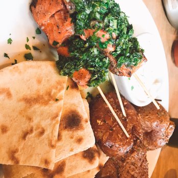 Lola - Salmon kebab - Greek Near Me - Seattle, Washington Lola - Salmon kebab - Greek Near Me - Seattle, Washington