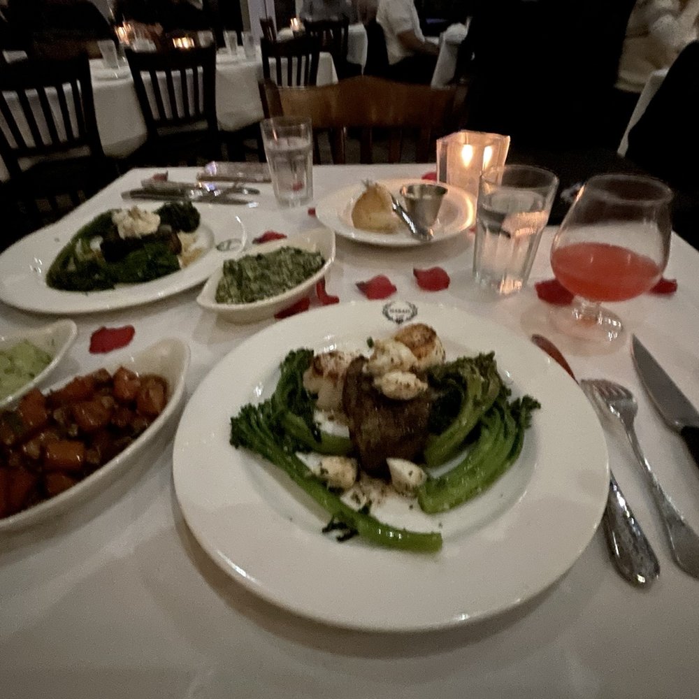 Marais - Marais filet with lump crab meat and scallops. Candied pecan sweet potatoes. - Seafood Near Me - Dickinson, Texas Marais - Marais filet with lump crab meat and scallops. Candied pecan sweet potatoes. - Seafood Near Me - Dickinson, Texas