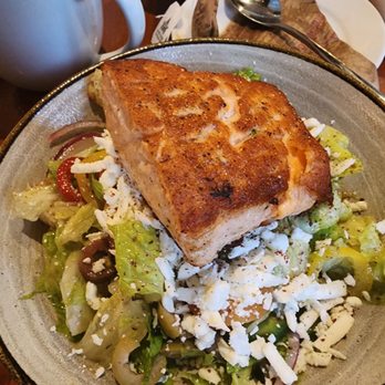 LIA'S - They split the Mediterranean salad and salmon for us. - Italian Near Me - Chevy Chase, Maryland