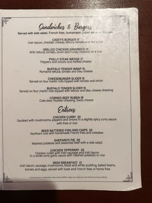 Menu photo 2 Casey's Tavern Stamford, CT