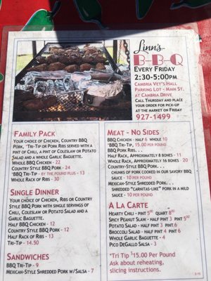 Menu photo 2 Linn's Bar-B-Que Cambria, CA Menu photo 2 Linn's Bar-B-Que Cambria, CA