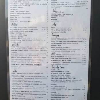 Eric Ericssons Fish Co - Menu as of 09/2020. - Seafood Near Me - Ventura, California Eric Ericssons Fish Co - Menu as of 09/2020. - Seafood Near Me - Ventura, California