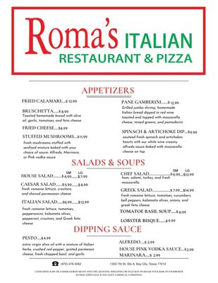 Menu photo 3 Romas Italian Restaurant Bay City, TX Menu photo 3 Romas Italian Restaurant Bay City, TX