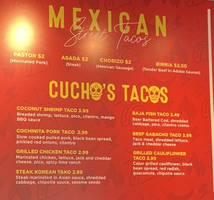 Menu photo 8 Cucho’s Taco Grille Greenville, SC