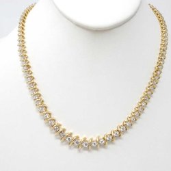 Bid Fast and Last Auctions - 14k Gold Diamond Necklace- 43.1g. Selling at Auction