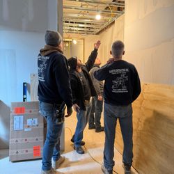 The team at work on a project in Brooklyn