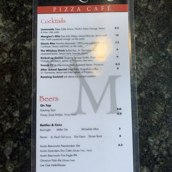 Mangieri's Pizza Cafe - Drink menu - Italian Near Me - Austin, Texas