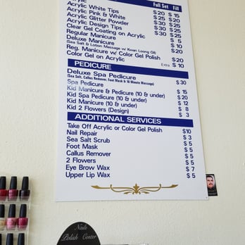 Q Nails - As of today, August 2016, this is the posted price list. Very reasonable in my opinion. - Nail Salons Near Me - Escondido, California
