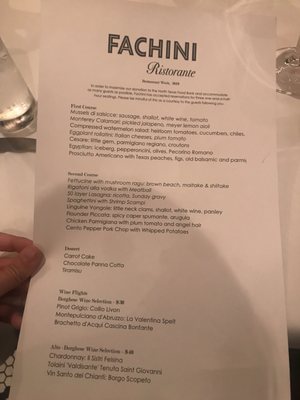 Menu photo 6 Fachini Dallas, TX