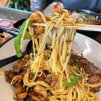 Wuwei Chong Qing Cuisine - Dry double cooked pork noodle - Szechuan Near Me - Honolulu, Hawaii Wuwei Chong Qing Cuisine - Dry double cooked pork noodle - Szechuan Near Me - Honolulu, Hawaii