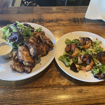 Fire Stone Wood Fired Grill - Wings and bacon wrapped shrimp. - Pizza Near Me - Dothan, Alabama Fire Stone Wood Fired Grill - Wings and bacon wrapped shrimp. - Pizza Near Me - Dothan, Alabama