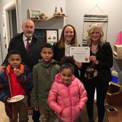 Eco Kids - Our ribbon cutting with Mayor Madden.