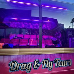 This is the luxury bus you'll ride in, with plush theater seating repurposed from an old theater in Oakland CA.
