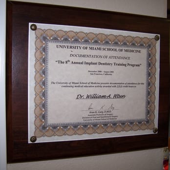 William Htun, DDS - Implant Certificate from University of Miami - General Dentistry Near Me - Milpitas, California William Htun, DDS - Implant Certificate from University of Miami - General Dentistry Near Me - Milpitas, California