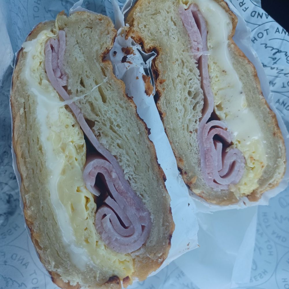 Breakfast Panini, a.k.a. breakfast sandwich A) Ham & Cheese on a croissant Breakfast Panini, a.k.a. breakfast sandwich A) Ham & Cheese on a croissant