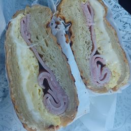 Breakfast Panini, a.k.a. breakfast sandwich A) Ham & Cheese on a croissant Breakfast Panini, a.k.a. breakfast sandwich A) Ham & Cheese on a croissant