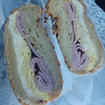 TMJ Cafe & Dough - Breakfast Panini, a.k.a. breakfast sandwich A) Ham & Cheese on a croissant - Donuts Near Me - Gardena, California TMJ Cafe & Dough - Breakfast Panini, a.k.a. breakfast sandwich A) Ham & Cheese on a croissant - Donuts Near Me - Gardena, California