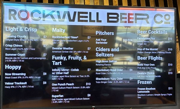 Menu photo 2 Rockwell Beer Co Saint Louis, MO Menu photo 2 Rockwell Beer Co Saint Louis, MO