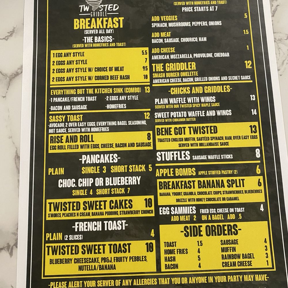 Twisted Griddle - Menu - Breakfast & Brunch Near Me - Fall River, Massachusetts Twisted Griddle - Menu - Breakfast & Brunch Near Me - Fall River, Massachusetts