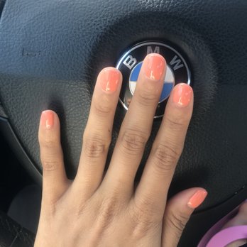 Eco Nails - Beautiful Naturally - EcoNails 2881 W Maple Troy, Mi Creamy orange gel mani for October (: - Nail Salons Near Me - Troy, Michigan