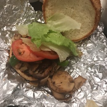 Five Guys - This is a veggie burger nasty looking eww with no condiments nothing just nasty looking - Burgers Near Me - Manteca, California