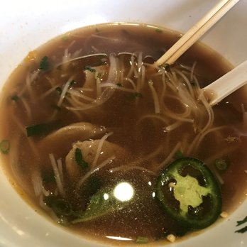 Pho Son - Beef Pho- I added chili and hoisin sauce. - Vietnamese Near Me - Oswego, Illinois