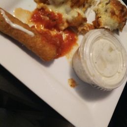 Buffalo chicken calzone. (Crispy chicken ) Mozzerla sticks Buffalo chicken calzone. (Crispy chicken ) Mozzerla sticks