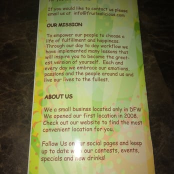 Fruitealicious - Back side - Coffee & Tea Near Me - Carrollton, Texas Fruitealicious - Back side - Coffee & Tea Near Me - Carrollton, Texas