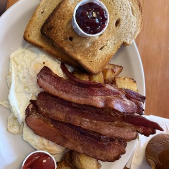 Blue Fox Cafe - Bacon, Eggs and Rustic toast the potatoes were the best I have ever had. - Breakfast & Brunch Near Me - Victoria, British Columbia