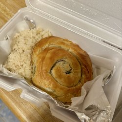 It's Greek 2 U Grill - Spanakopita with small portion side, one side only!! No tzatziki with entree!