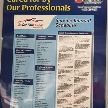 APR - Automotive Performance & Repair - They have service schedule info. posted on the wall. - Auto Repair Near Me - Gilbert, Arizona