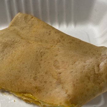 Crêpe with cheese & avocado. On the small side & it shouldn't be sweet, however fresh & cheap $5 something