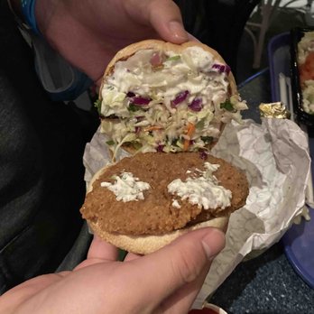 Galactic Grill - Chicken sandwich from the inside. - American Near Me - Anaheim, California Galactic Grill - Chicken sandwich from the inside. - American Near Me - Anaheim, California