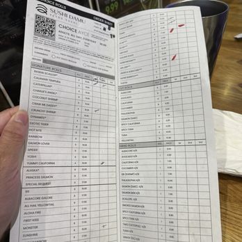 Sushi Damu - Rolls menu, you can view photos on their online menu by scanning QR code - Sushi Bars Near Me - Tustin, California Sushi Damu - Rolls menu, you can view photos on their online menu by scanning QR code - Sushi Bars Near Me - Tustin, California