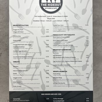 The Hideout Kitchen and Cafe - New breakfast menu - Breakfast & Brunch Near Me - West Palm Beach, Florida The Hideout Kitchen and Cafe - New breakfast menu - Breakfast & Brunch Near Me - West Palm Beach, Florida