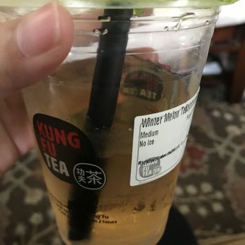 Kung Fu Tea - Syrup tea tasted like iced water with winter melon syrup! I paid 4 dollars and threw that in a trash. - Bubble Tea Near Me - San Marcos, California