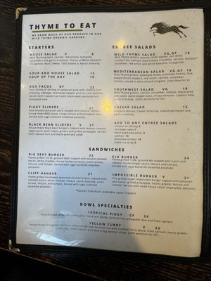 Menu photo 4 Wild Thyme Bistro Kanab, UT