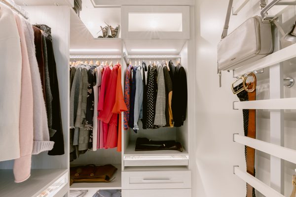 Walk-In Closets - Large or small, a walk-in closet is a room all its own. Being able to see your clothes and accessories at a glance, one season at a time, makes getting ready every day a breeze. And with so many design options—like accent lighting, beautiful hardware and smart accessories—it’s like dressing in your own personal boutique.
Key Product Features
Design details such as decorative hardware and glass shelves personalize the space to make the closet truly your own.
Designated shoe shelves and jewelry drawer inserts create smarter and more accessible storage.
A centre island, a bench seating area, and deeper drawers all impact the improved functionality of a space.
Our drawers feature dovetail construction, undermount slides, and quiet, soft-close mechanisms to ensure superior quality and a lifetime of use.
A custom, walk-in closet provides space-saving options, including multiple hanging areas, adjustable shelving, drawers, baskets, and hampers.
Lighting increases functionality and accessibility, dramatically enhancing the aesthetic of a simple design.
Options include LED, puck, and ribbon lights with multiple switching choices.
From spotlights over display shelves to a lighted shoe closet, lighting can transform a spacious closet into a personal boutique.
Optional decorative moldings and details further customize the overall look to make the space feel like a built-in feature within your home.
Pull-out accessories such as belt, tie, scarf, and valets maximize space and organization. Walk-In Closets - Large or small, a walk-in closet is a room all its own. Being able to see your clothes and accessories at a glance, one season at a time, makes getting ready every day a breeze. And with so many design options—like accent lighting, beautiful hardware and smart accessories—it’s like dressing in your own personal boutique.
Key Product Features
Design details such as decorative hardware and glass shelves personalize the space to make the closet truly your own.
Designated shoe shelves and jewelry drawer inserts create smarter and more accessible storage.
A centre island, a bench seating area, and deeper drawers all impact the improved functionality of a space.
Our drawers feature dovetail construction, undermount slides, and quiet, soft-close mechanisms to ensure superior quality and a lifetime of use.
A custom, walk-in closet provides space-saving options, including multiple hanging areas, adjustable shelving, drawers, baskets, and hampers.
Lighting increases functionality and accessibility, dramatically enhancing the aesthetic of a simple design.
Options include LED, puck, and ribbon lights with multiple switching choices.
From spotlights over display shelves to a lighted shoe closet, lighting can transform a spacious closet into a personal boutique.
Optional decorative moldings and details further customize the overall look to make the space feel like a built-in feature within your home.
Pull-out accessories such as belt, tie, scarf, and valets maximize space and organization.