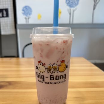 Big Bang Boba & Chicken - Strawberry Milk - Bubble Tea Near Me - Fairfield, California Big Bang Boba & Chicken - Strawberry Milk - Bubble Tea Near Me - Fairfield, California
