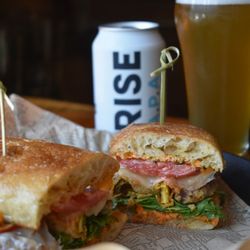 Rogue Island Local Kitchen & Bar - Mushroom Po'Boy w/ Whalers Rise APA