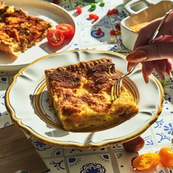 Paris 13 - Quiche lorraine: bacon & egg savory tart on a flaky homemade crust. buttery heaven
