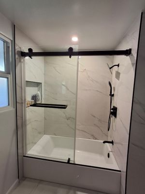 Bathroom Remodels - Have crowded inefficient use of space with aging appliances?
Maximize the footprint with a walk-in glass shower, compact vanity with smart storage, and large-format porcelain floor tiles to make the room feel larger. Bathroom Remodels - Have crowded inefficient use of space with aging appliances?
Maximize the footprint with a walk-in glass shower, compact vanity with smart storage, and large-format porcelain floor tiles to make the room feel larger.