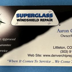 Superglass Windshield Repair - Business Card