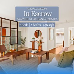 Franco Elite Realty - IN ESCROW

2225 20th St #2, Santa Monica 90504

$719,000

2 BEDS
2 BATHS
938 SQFT.