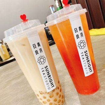 Sunright Tea Studio - Jasmine milk tea and grapefruit green tea. Both tasted really really good!!! - Bubble Tea Near Me - Diamond Bar, California Sunright Tea Studio - Jasmine milk tea and grapefruit green tea. Both tasted really really good!!! - Bubble Tea Near Me - Diamond Bar, California
