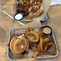 Burger and wings