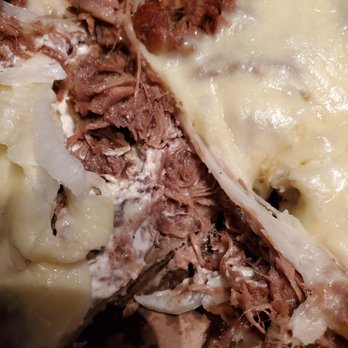 Pizza Shack - a piece of meat and cheese pizza - Pizza Near Me - Mercer, Pennsylvania