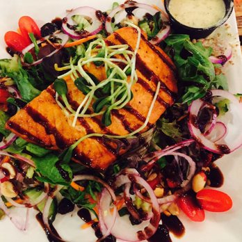 Yellow Dog Eats - Smokey smoked salmon salad. The balsamic glaze complemented the salad so well. Salmon cooked perfectly. Seriously. So good. - Sandwiches Near Me - Windermere, Florida