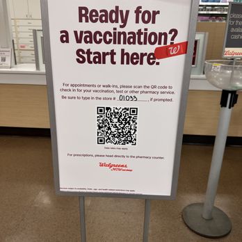 Walgreens - Here's the sign. Follow the QR code and it will instruct you to check in and then sit down and wait for them to call your name. Don't do it! - Drugstores Near Me - Wilmette, Illinois Walgreens - Here's the sign. Follow the QR code and it will instruct you to check in and then sit down and wait for them to call your name. Don't do it! - Drugstores Near Me - Wilmette, Illinois