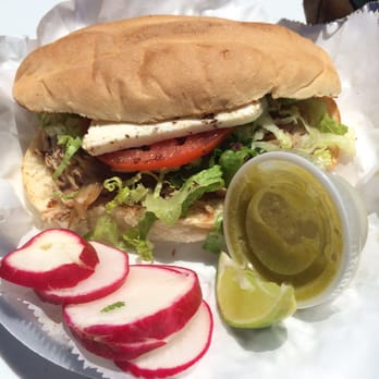 Tacos Aaron - Carnitas Torta! $6.45. loved the slab of queso fresco on it. - Street Vendors Near Me - Ventura, California Tacos Aaron - Carnitas Torta! $6.45. loved the slab of queso fresco on it. - Street Vendors Near Me - Ventura, California
